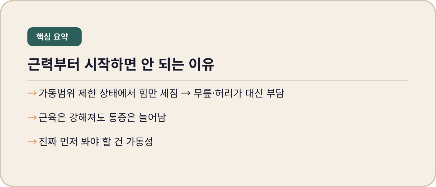 근력부터 시작하면 안 되는 이유 — 내몸에미소