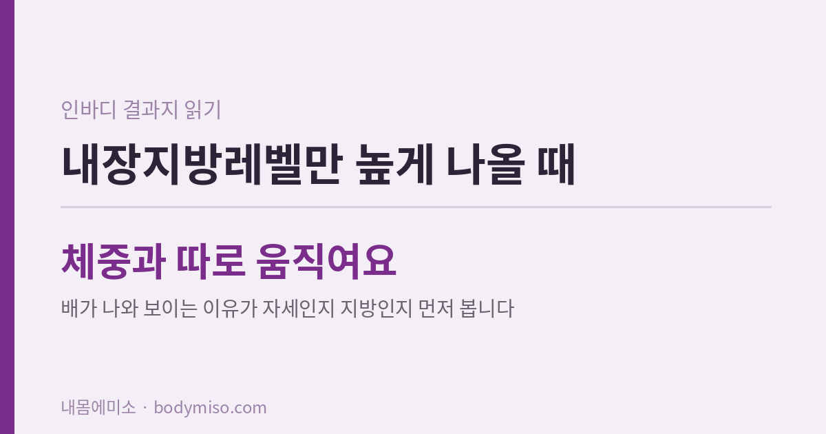 인바디 내장지방레벨 읽는 법