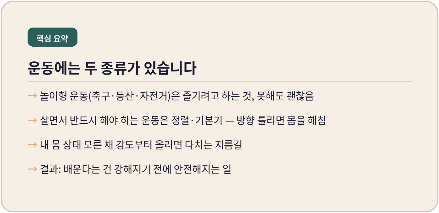 운동에는 두 종류가 있습니다 — 내몸에미소